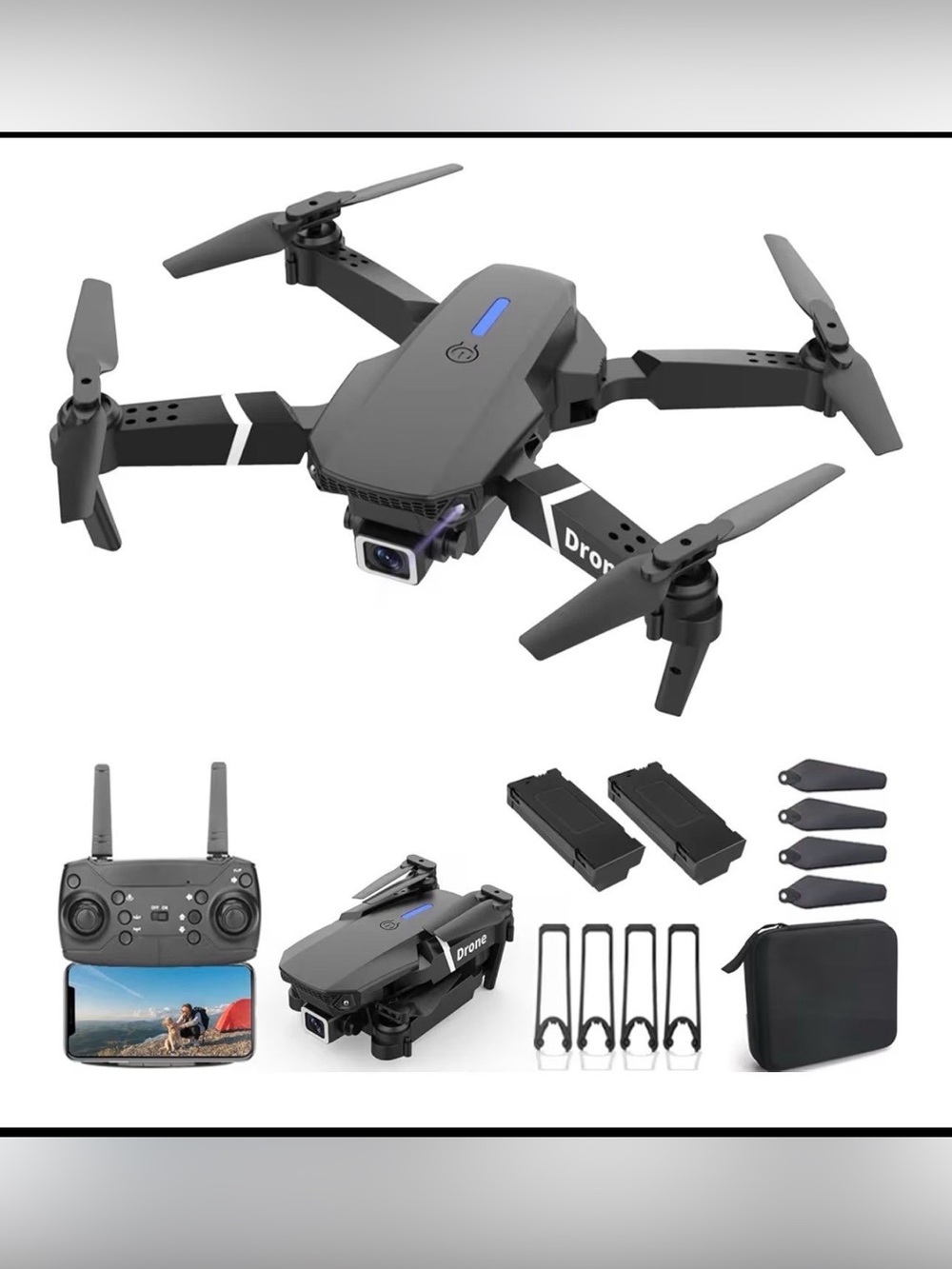 Drone With 1080P Camera for Adults Beginners Kids, Foldable RC Quadcopter
